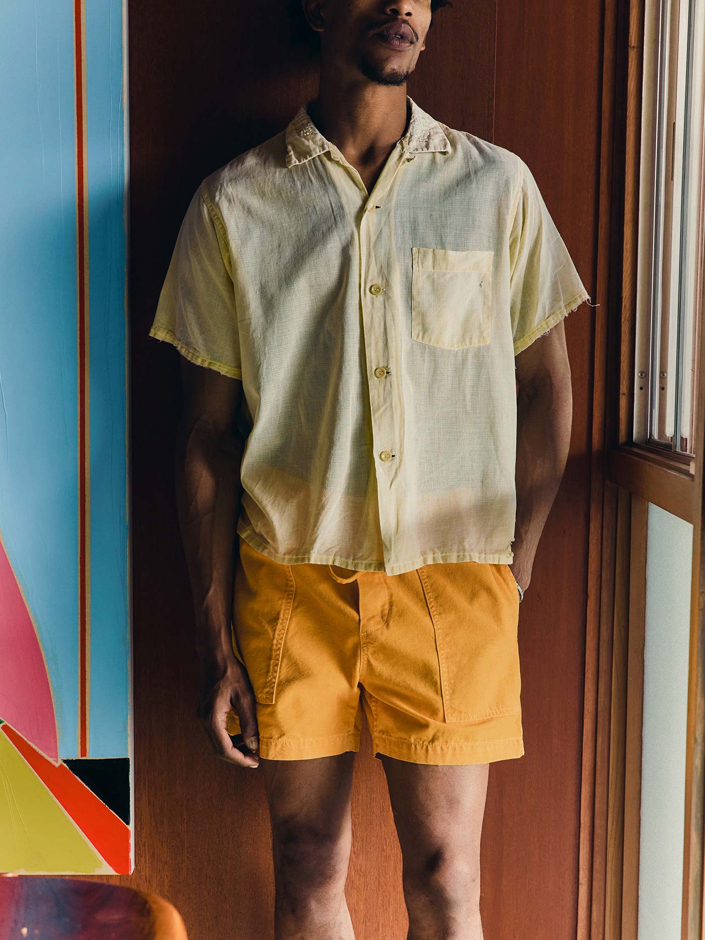 the canvas lounge short in marigold - Image 7
