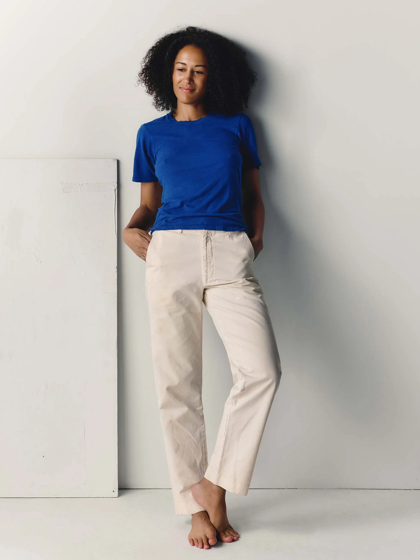 the cotton hemp tee in blue - Image 3