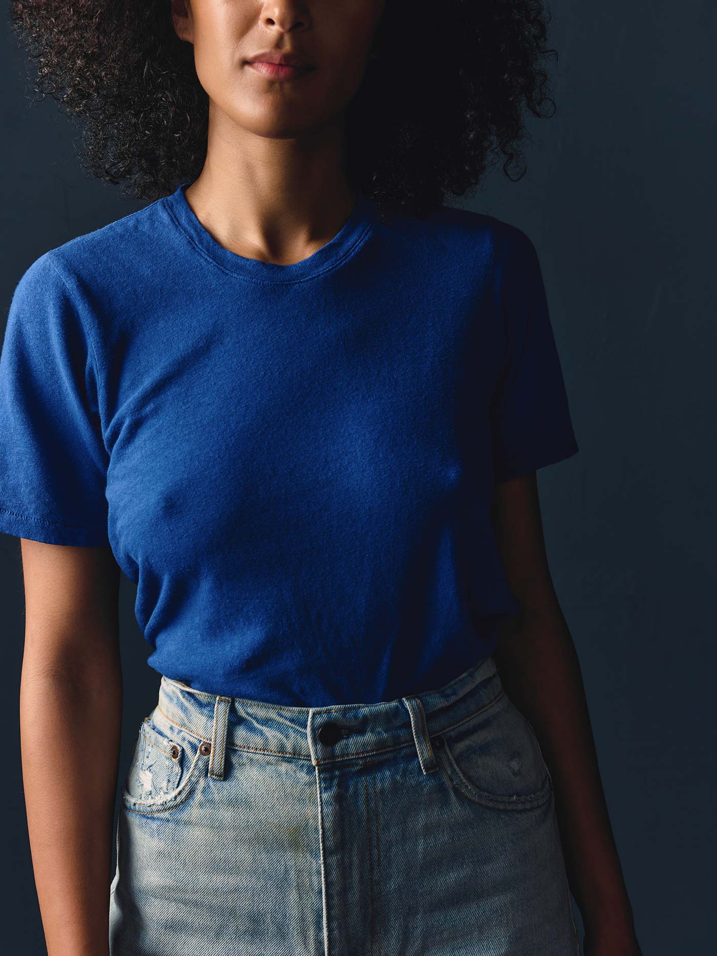 the cotton hemp tee in blue - Image 5
