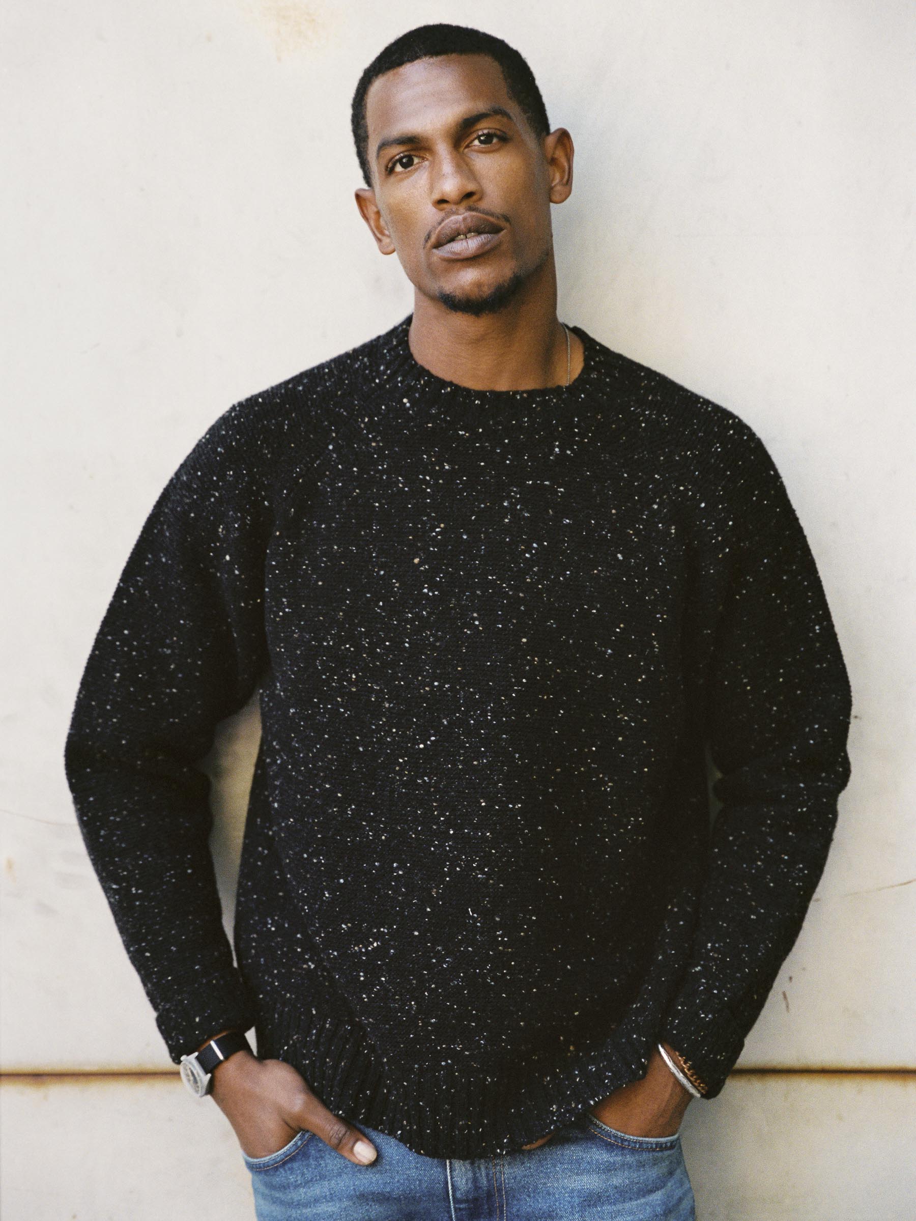 galway wool sweater in black nep - Image 7