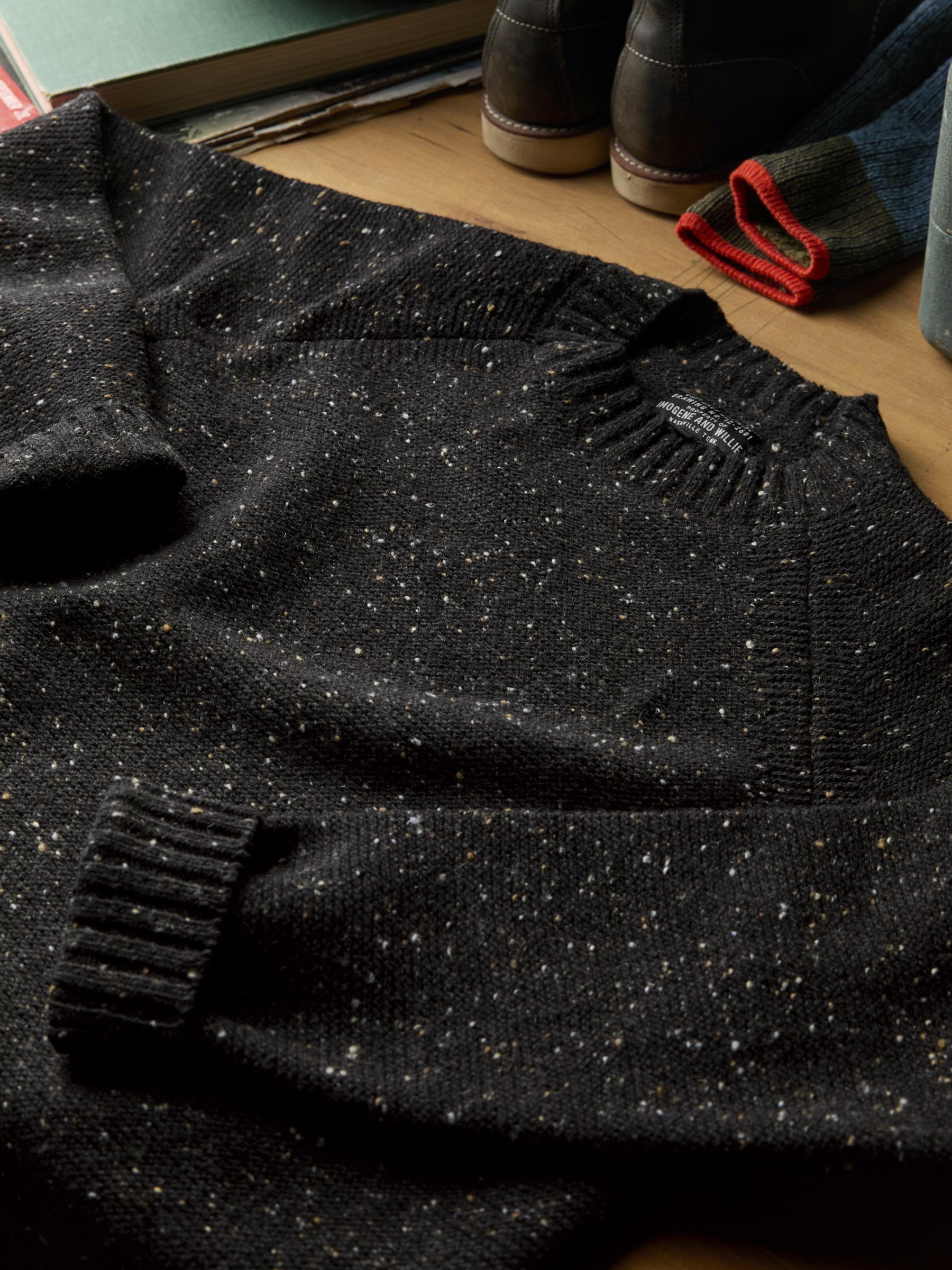 galway wool sweater in black nep - Image 8