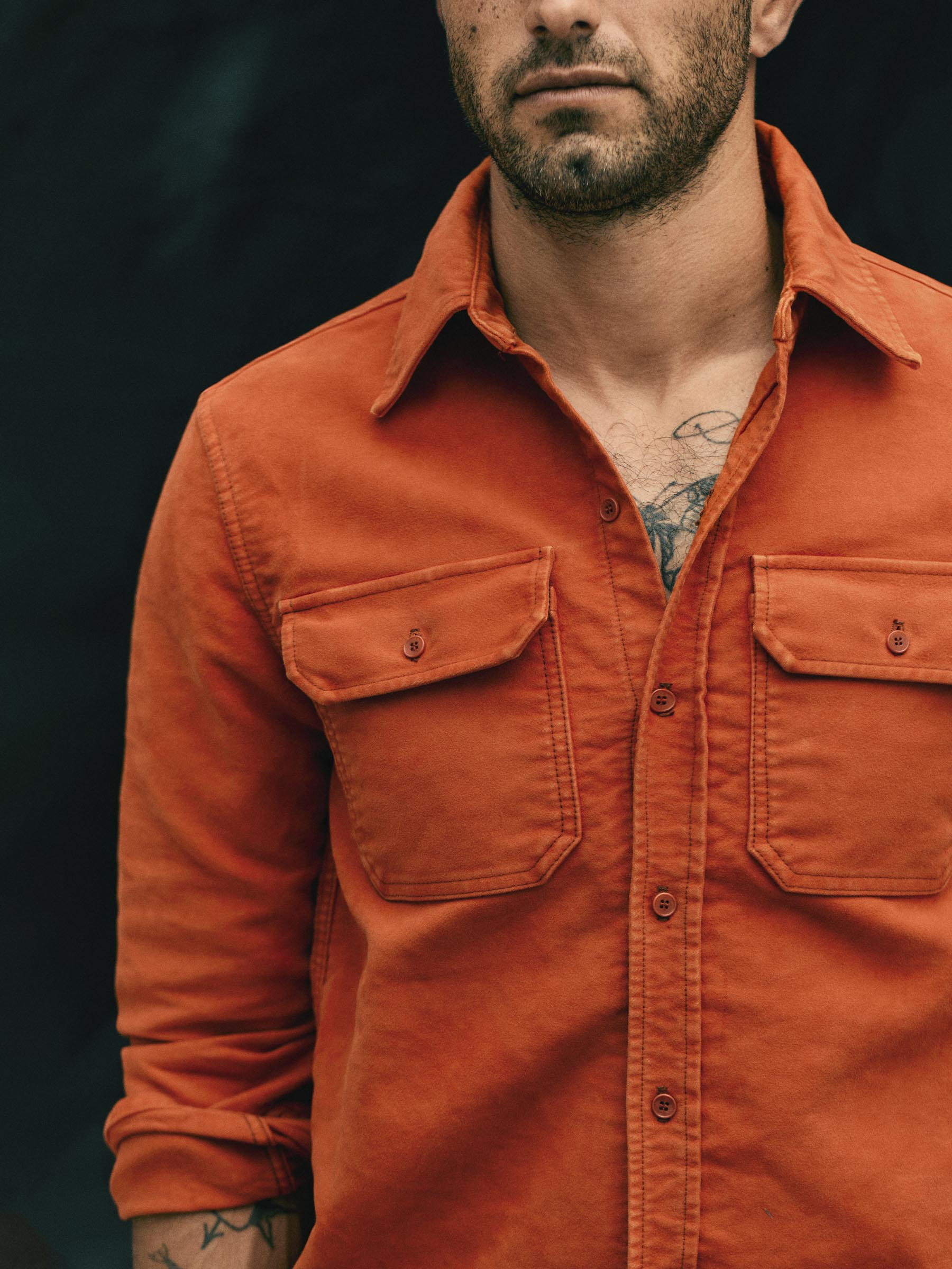 the griffin workshirt in orange - Image 4
