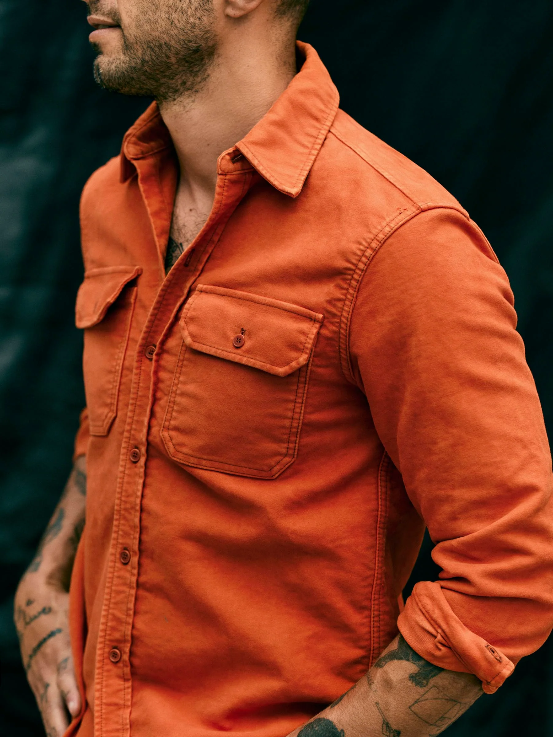 the griffin workshirt in orange - Image 7