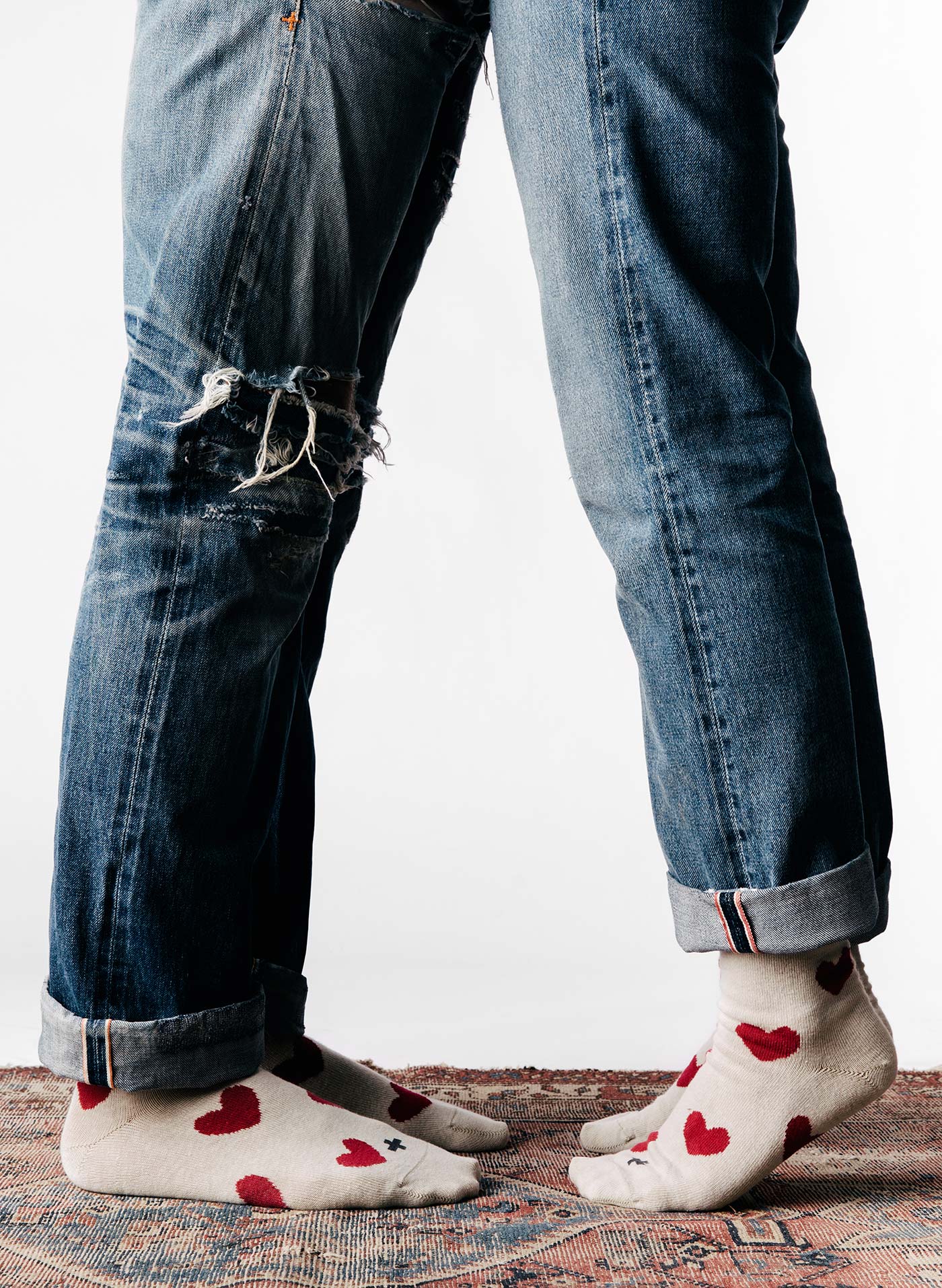 heart sock in natural - Image 3