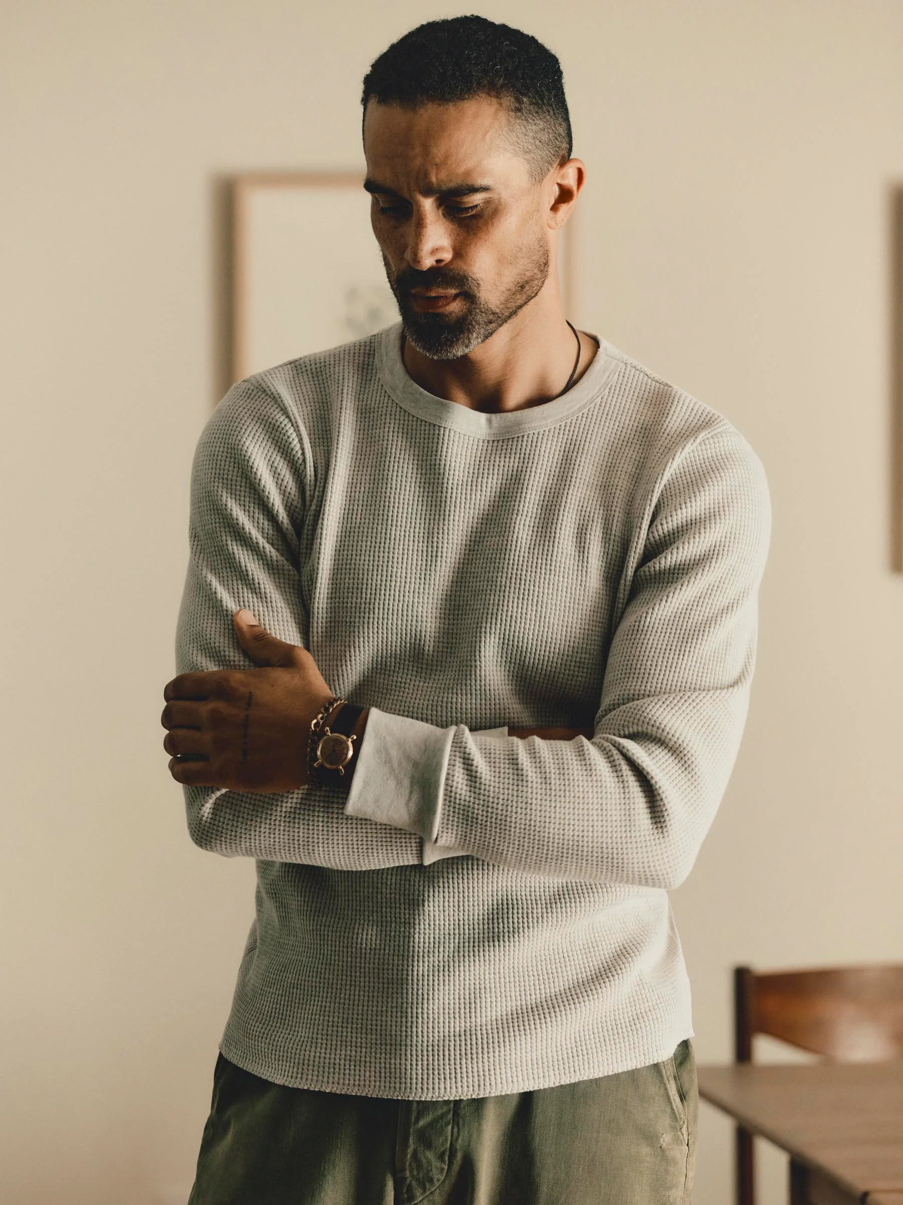 long sleeve thermal crew in ash - Image 4