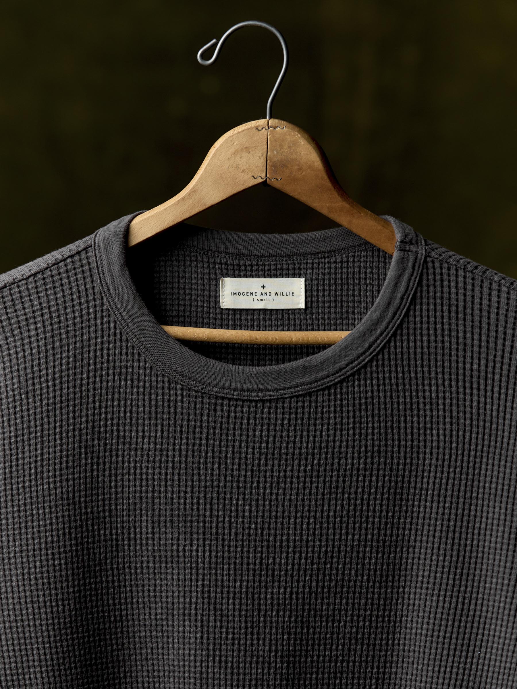 long sleeve thermal crew in faded black - Image 2