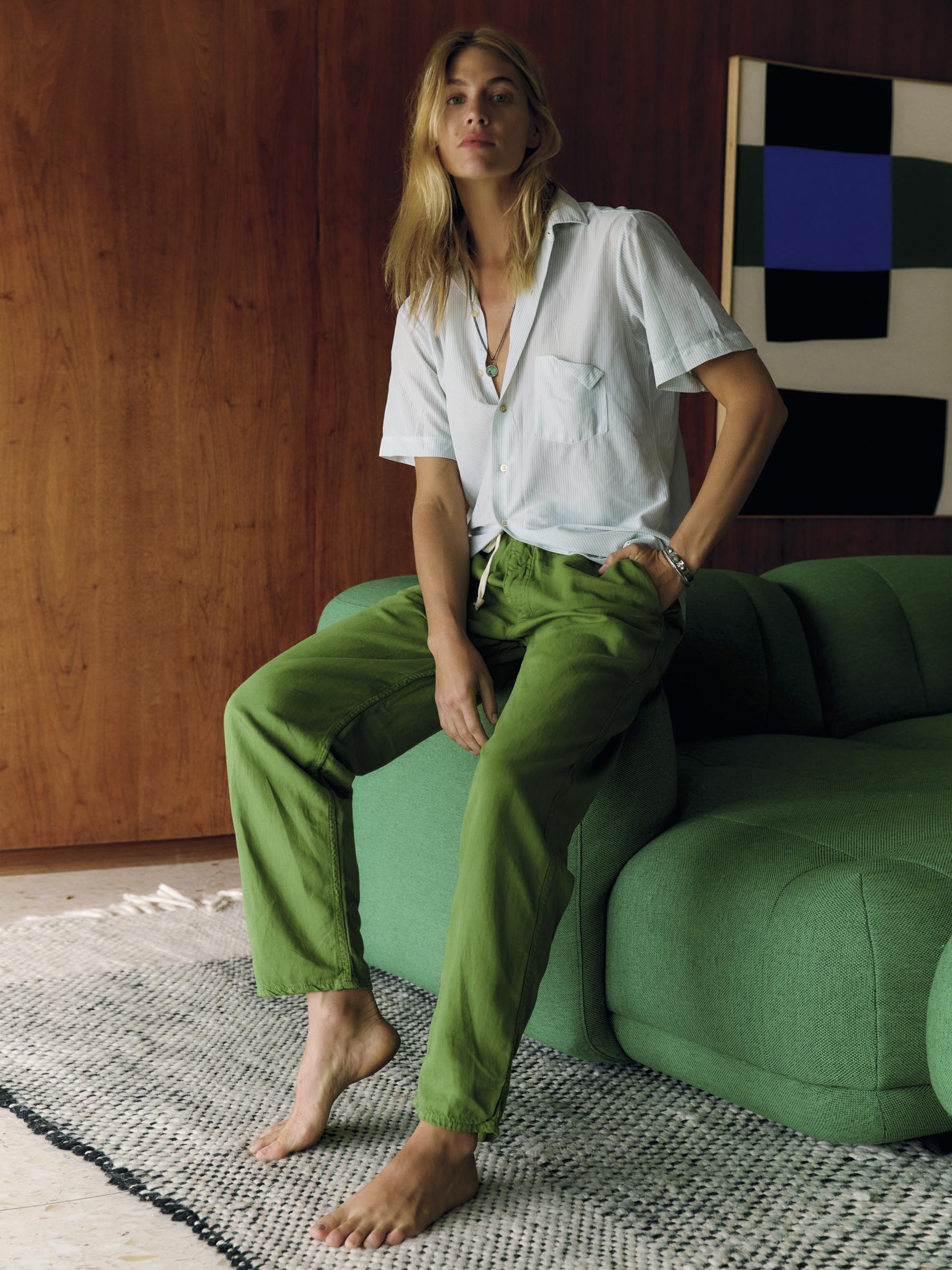 the lounge pant in fern green - Image 9