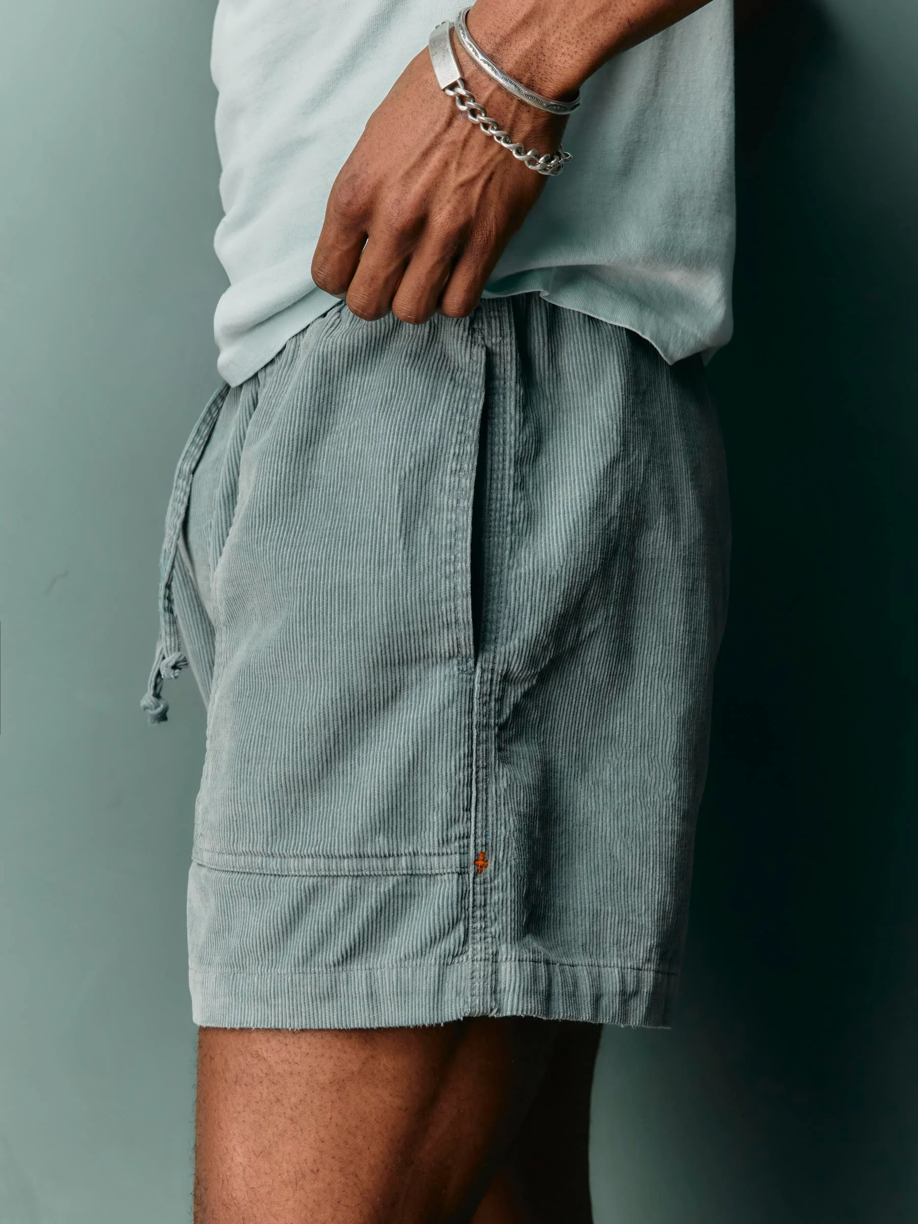 the lounge short in sunfaded blue cord - Image 6