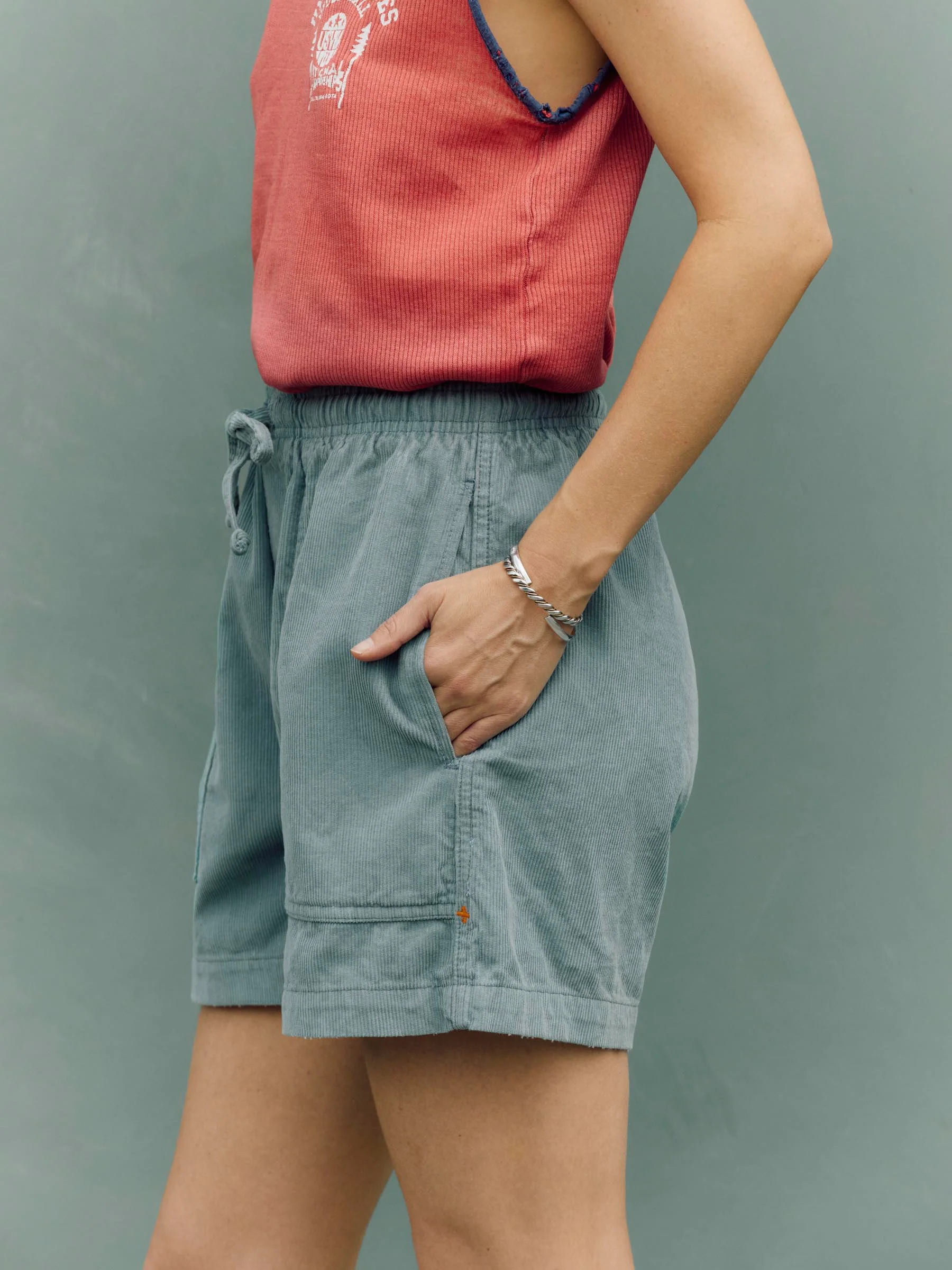 the lounge short in sunfaded blue cord - Image 4