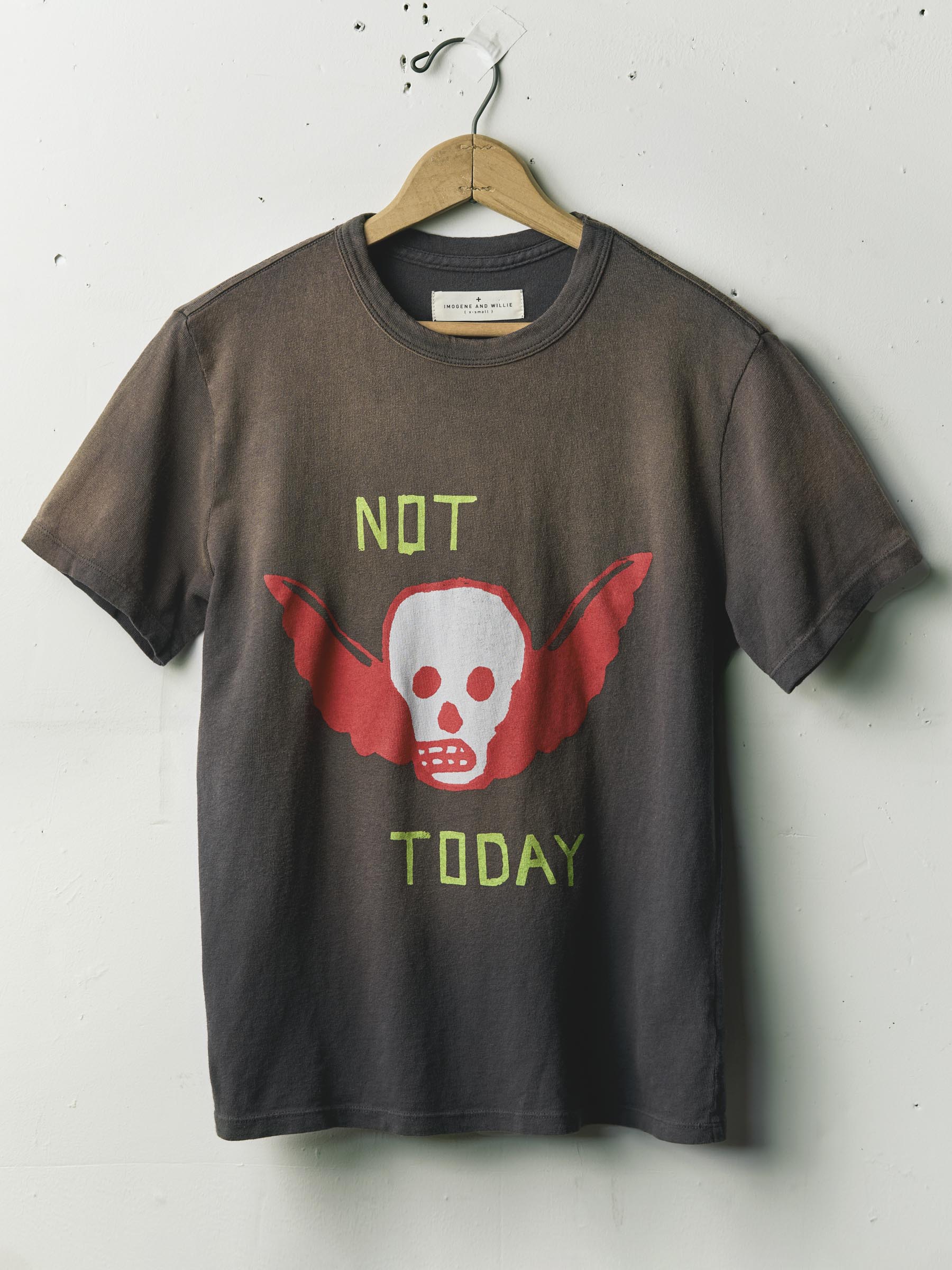 the "not today" tee in faded black