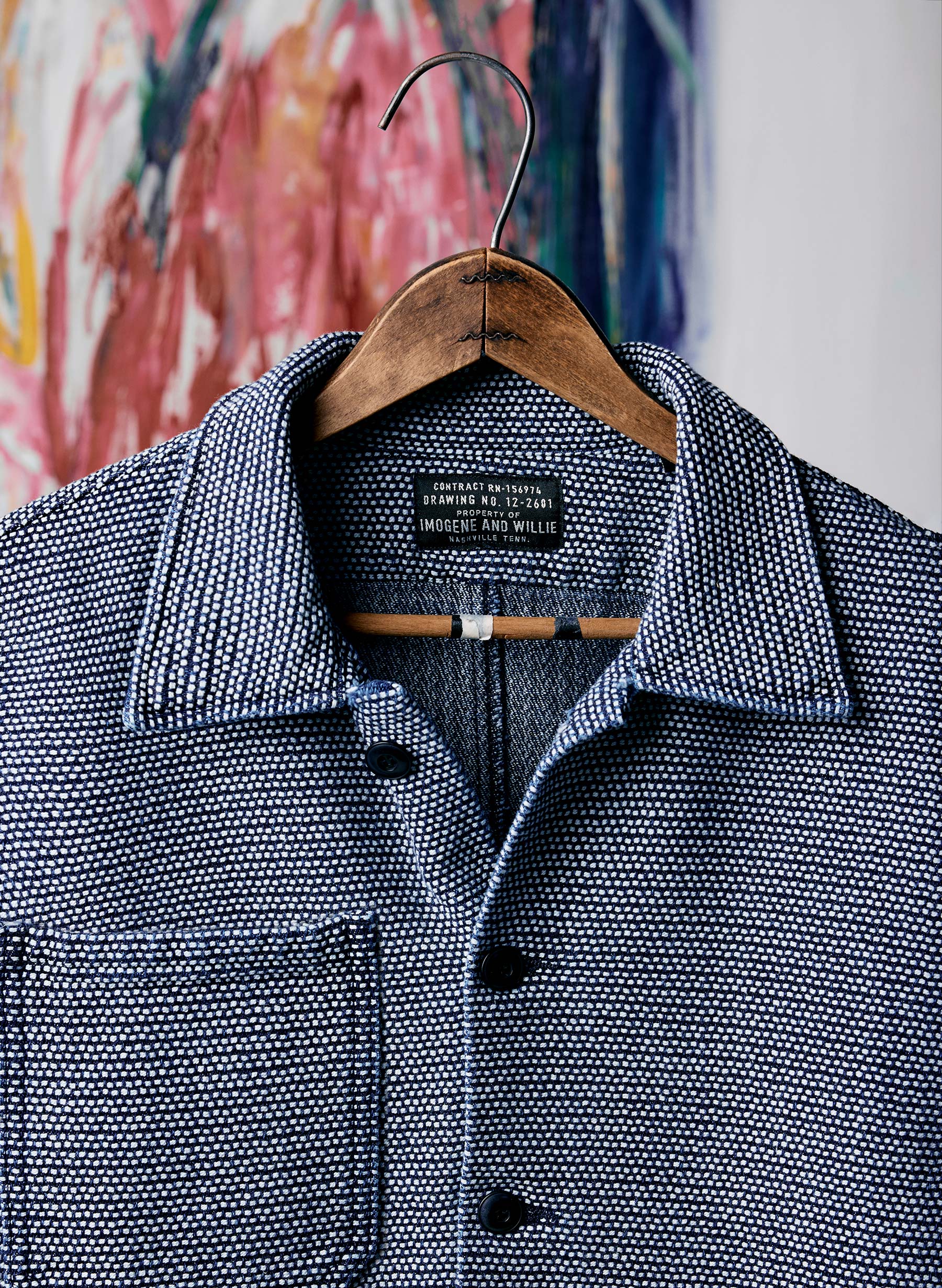 the painters coat in indigo cream sashiko - Image 4