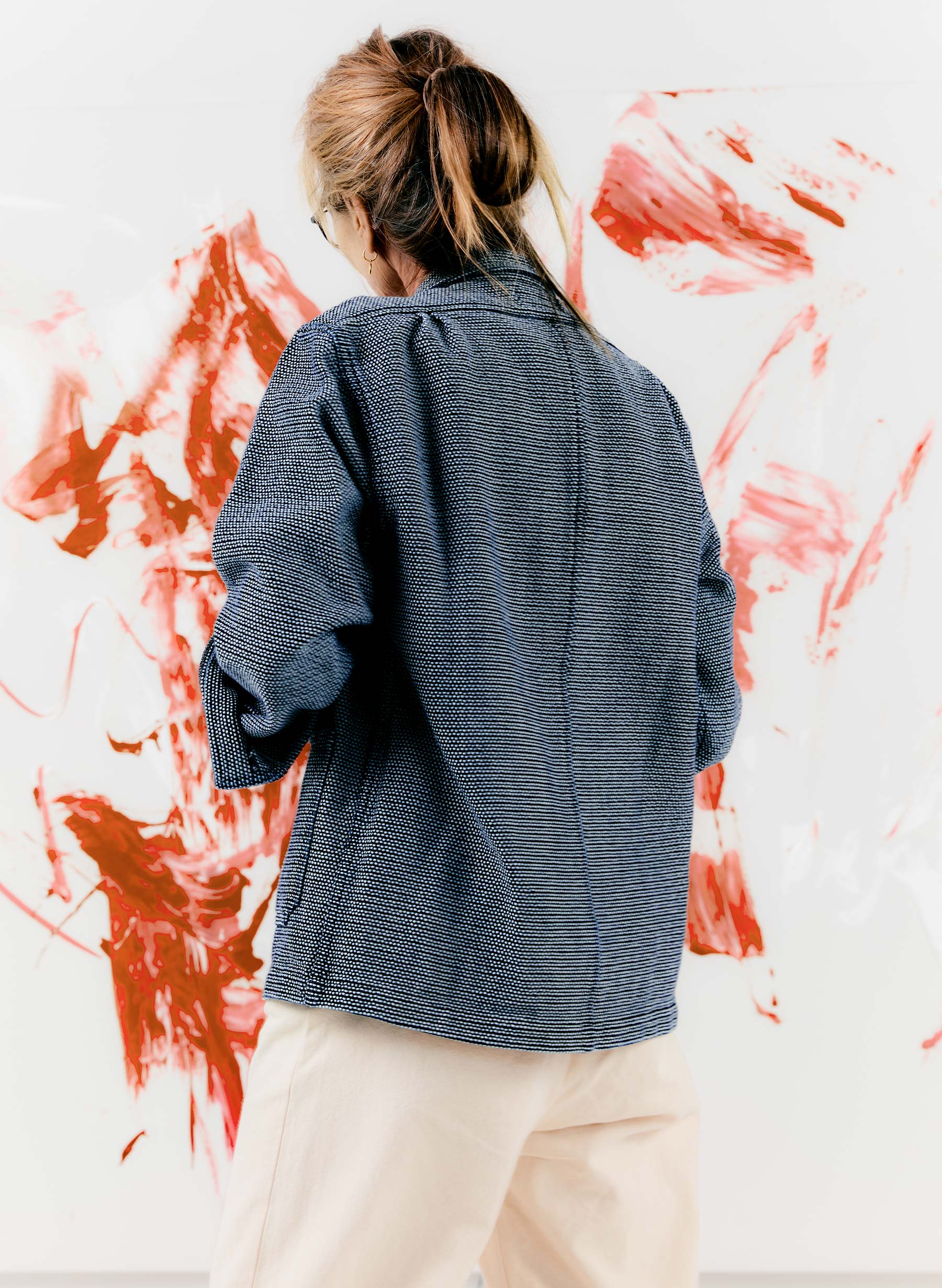 the painters coat in indigo cream sashiko - Image 9