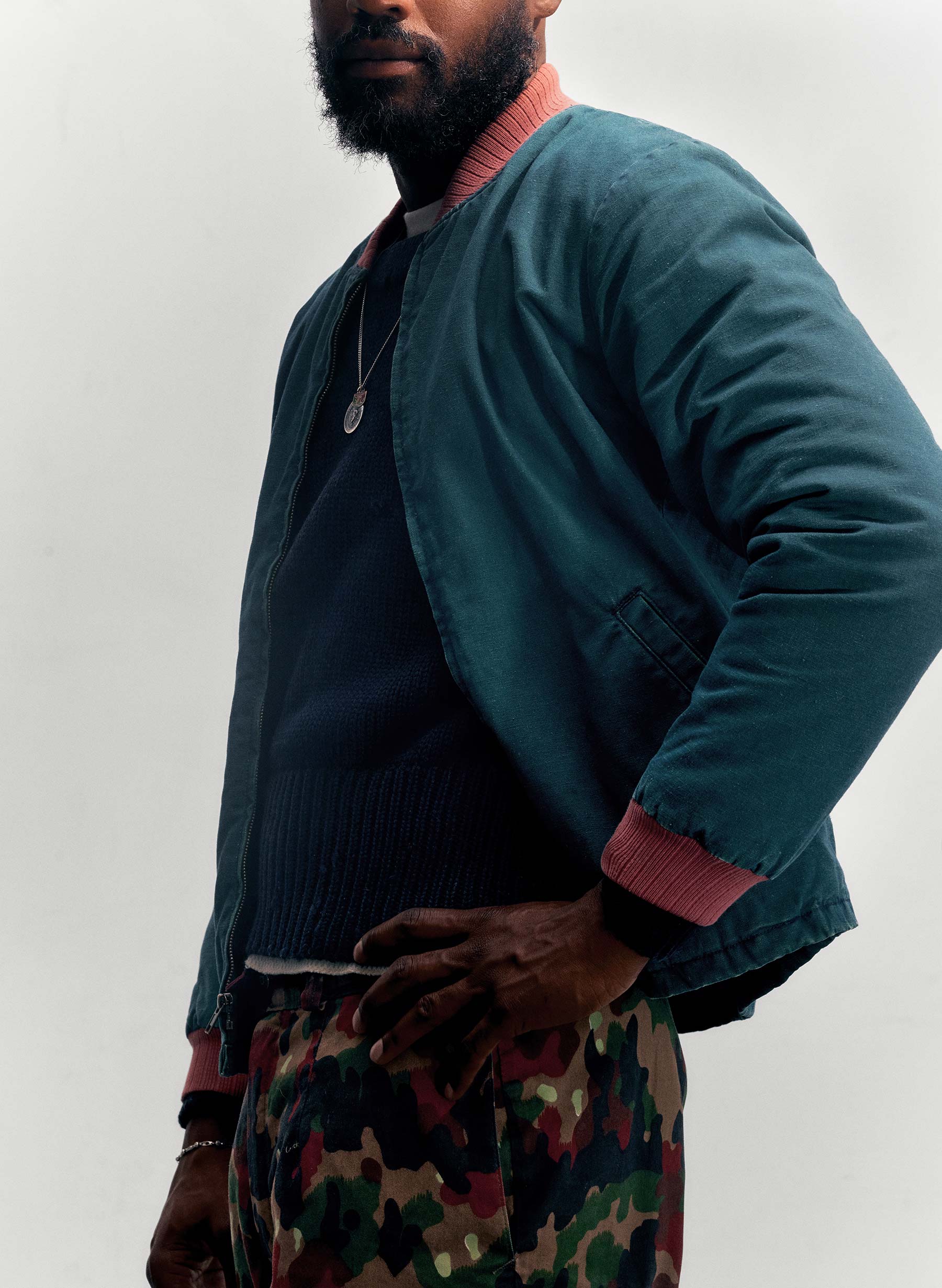 quilt lined bomber in juniper - Image 6