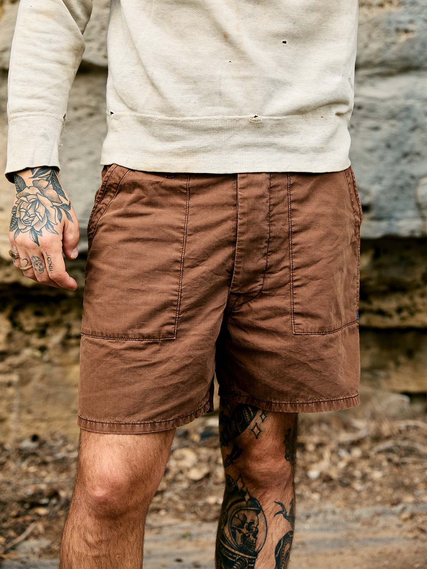the ripstop fatigue short in brown - Image 3