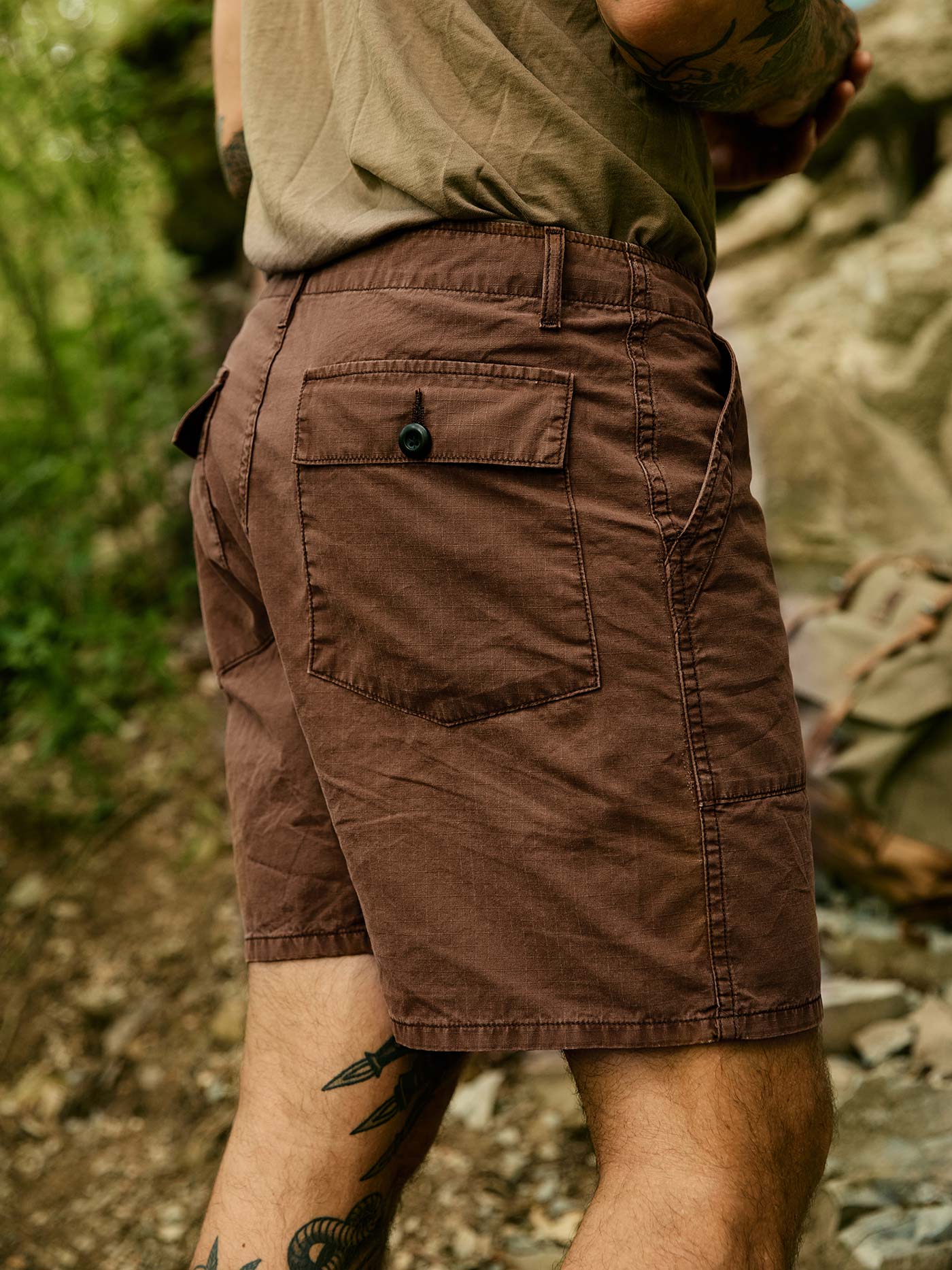 the ripstop fatigue short in brown - Image 5
