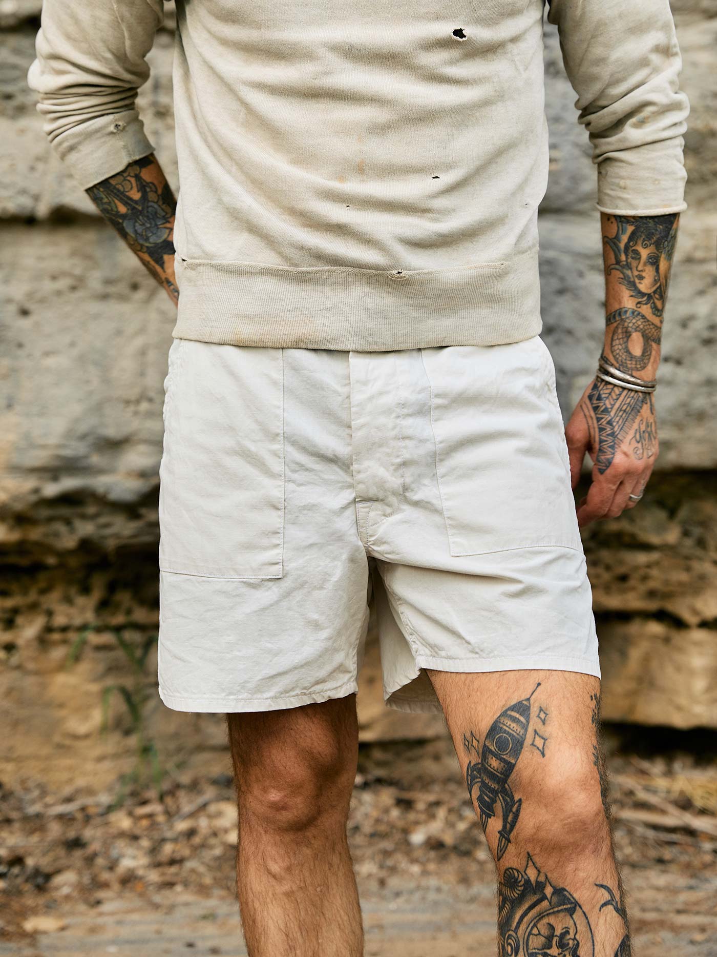 the ripstop fatigue short in stone - Image 3
