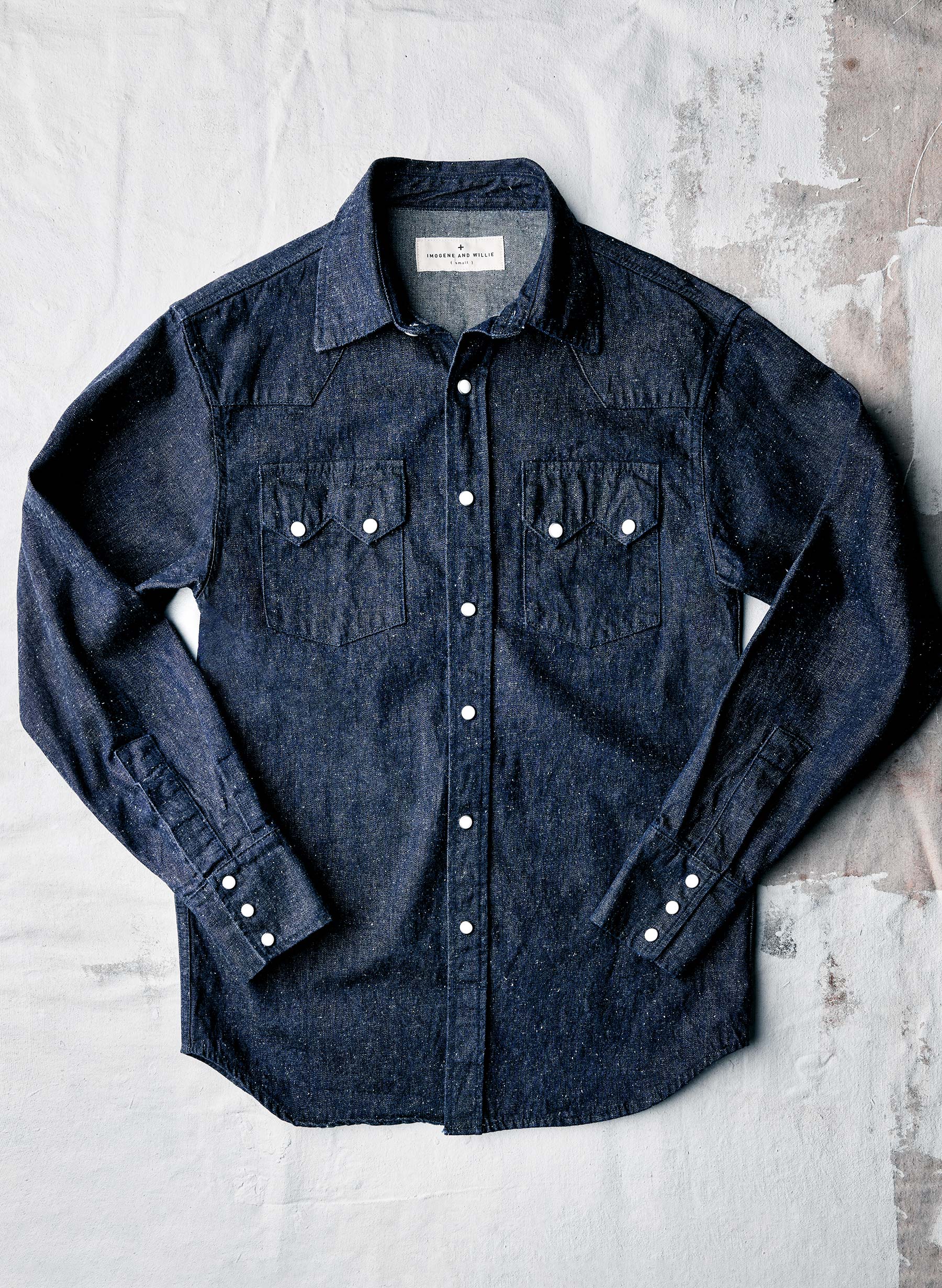 the sawtooth pearl snap in indigo nep - Image 3