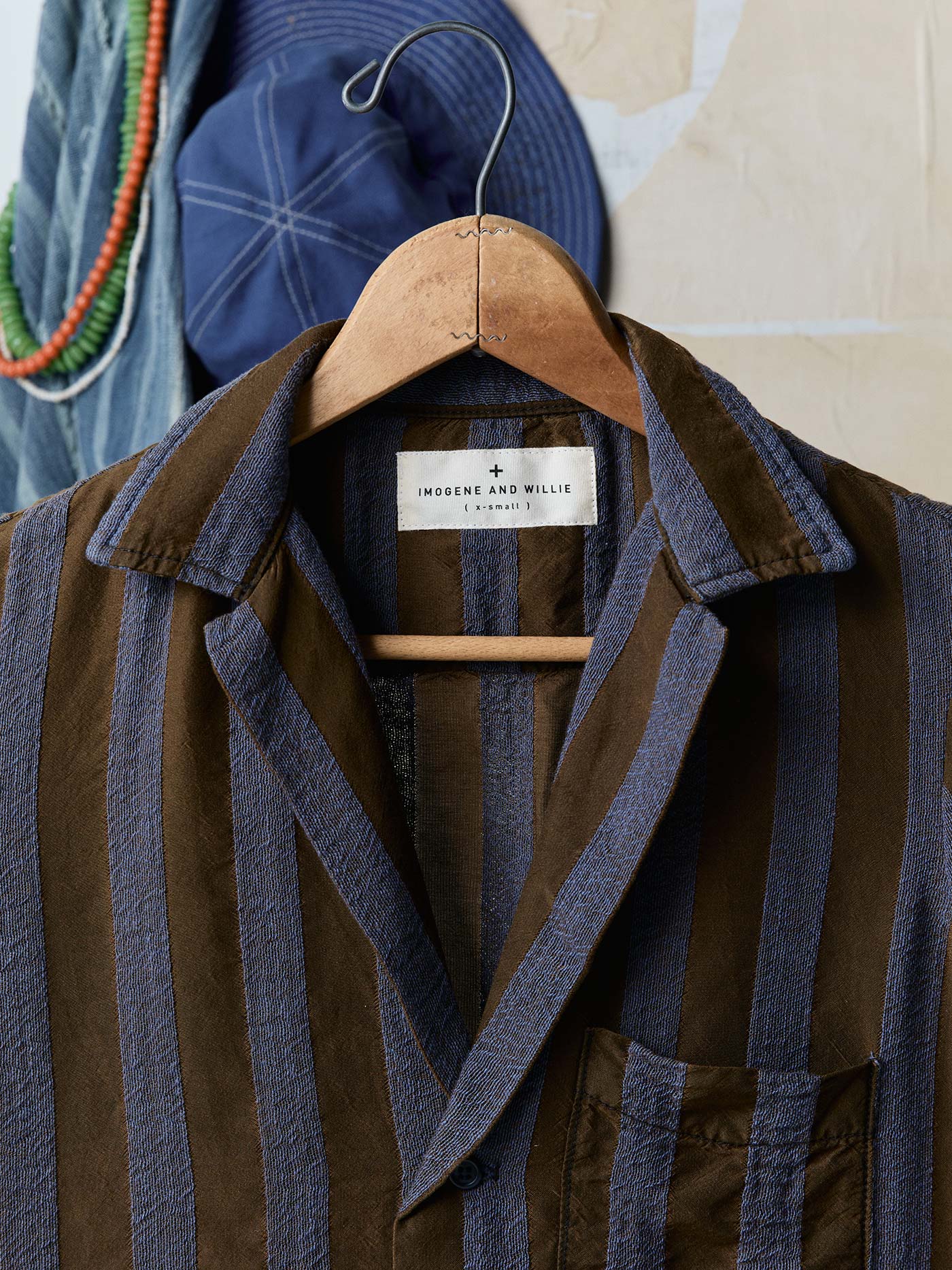 the sunfair shirt in indigo jacquard stripe - Image 2