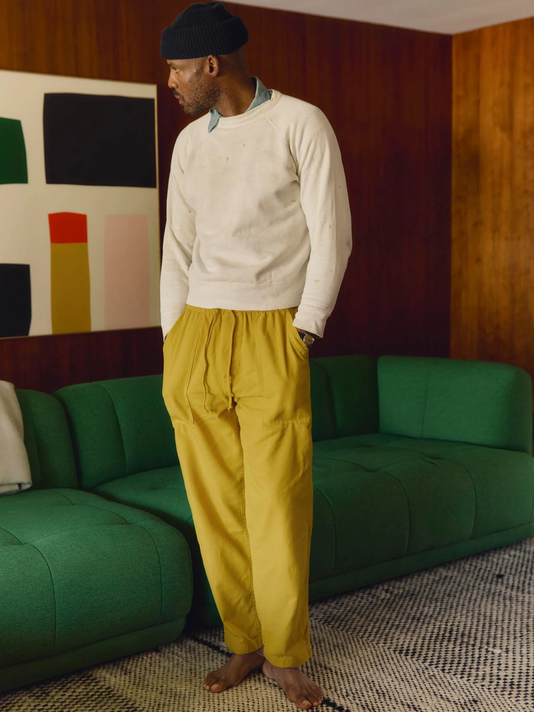 the ventura chore pant in chartreuse - Image 7