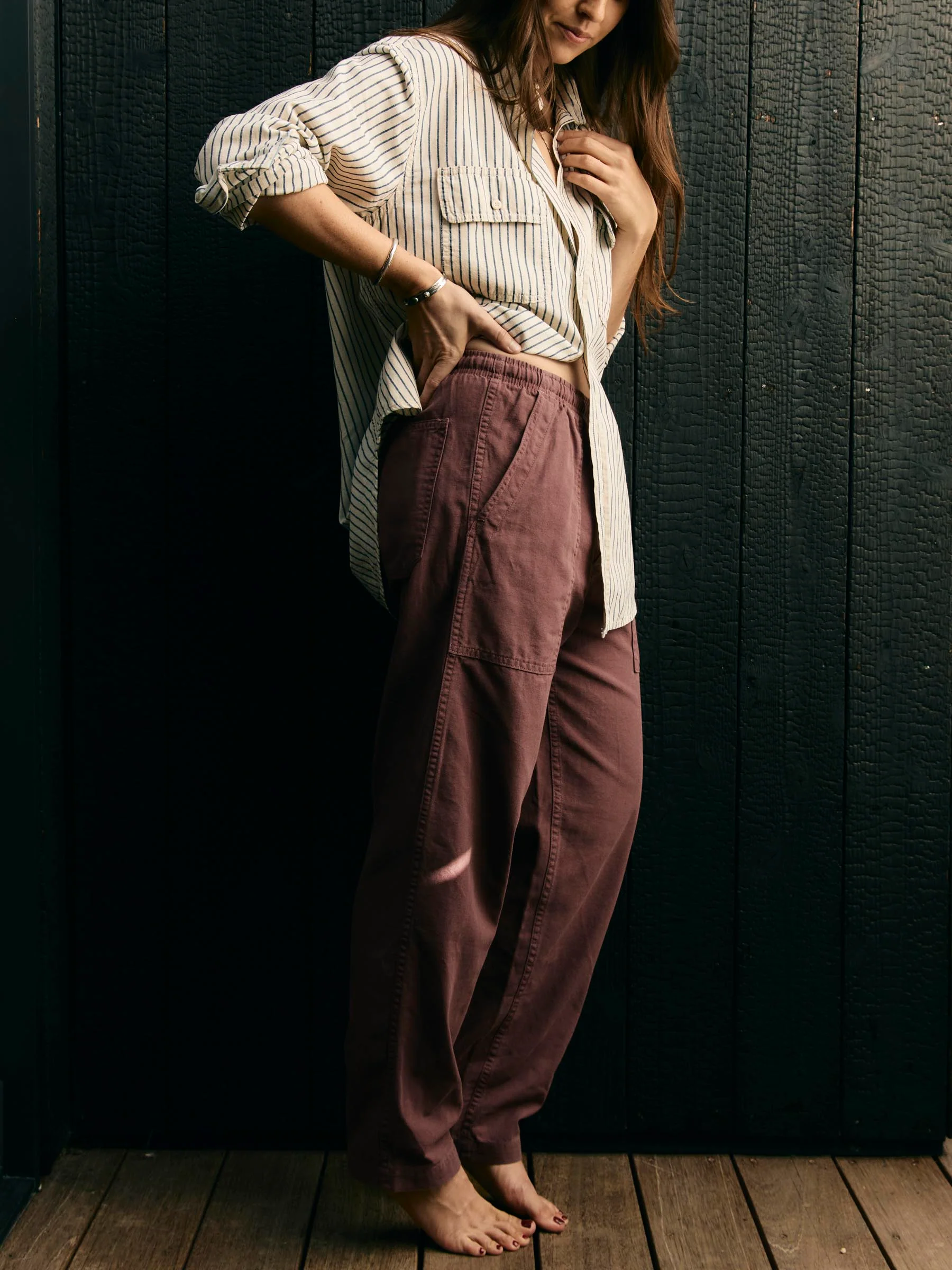 the ventura chore pant in dark mauve - Image 5