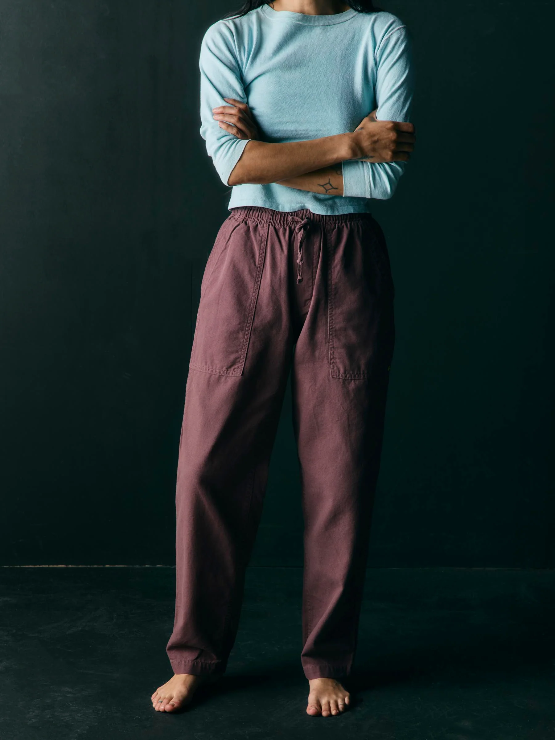 the ventura chore pant in dark mauve - Image 9