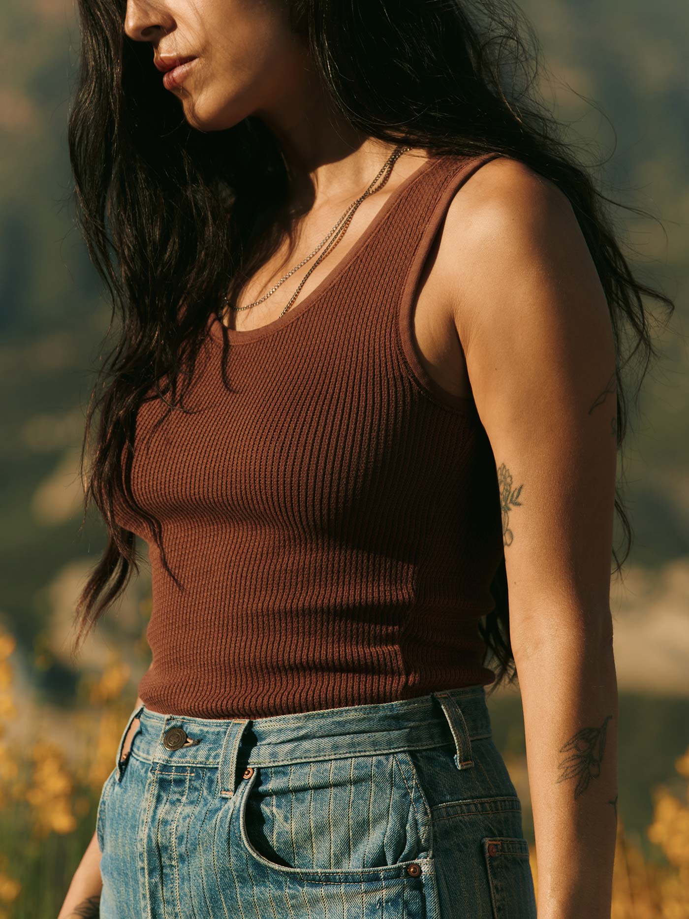 the vintage tank in open knit chestnut - Image 6