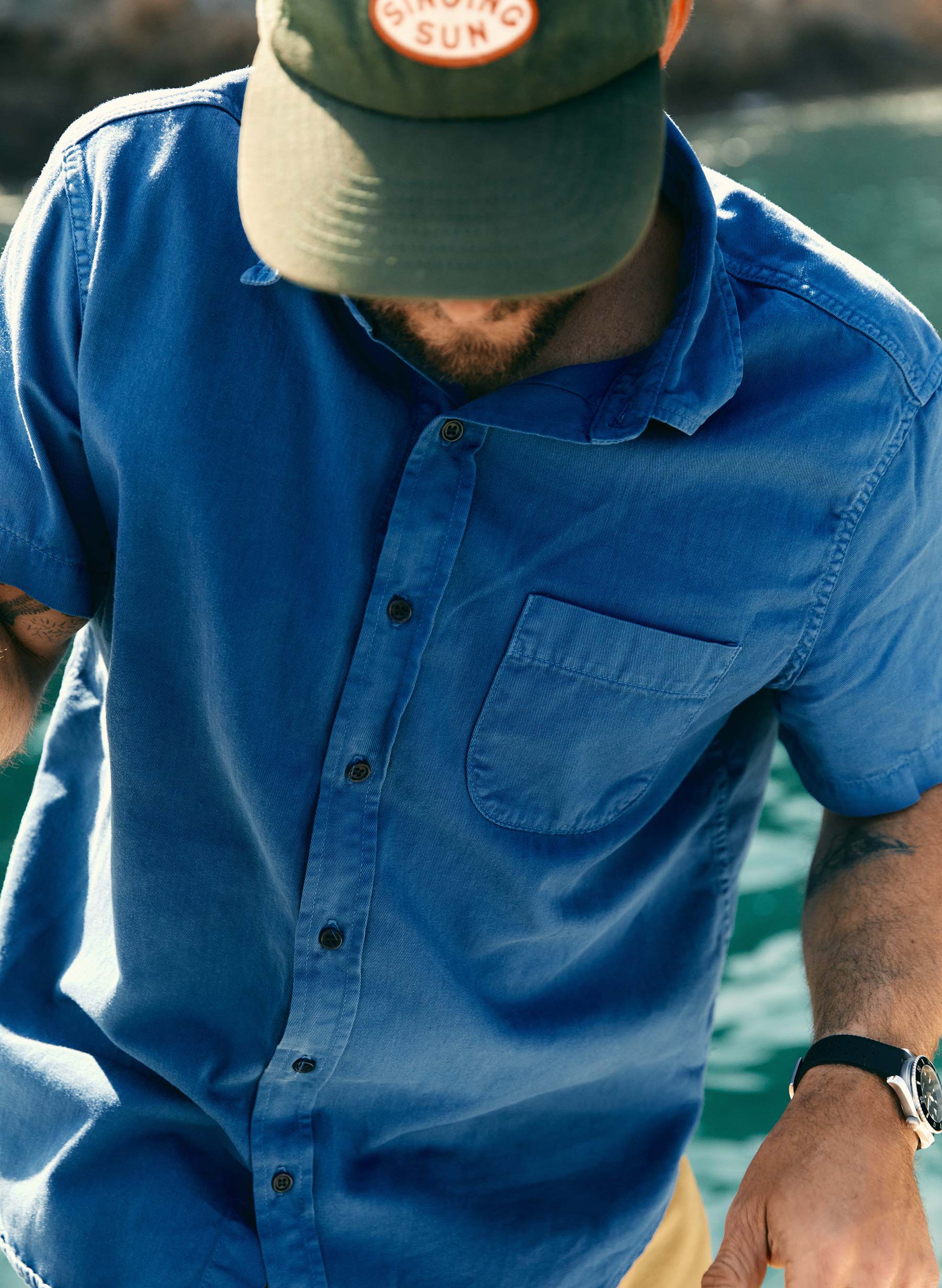 the whisper twill shirt in blue - Image 3