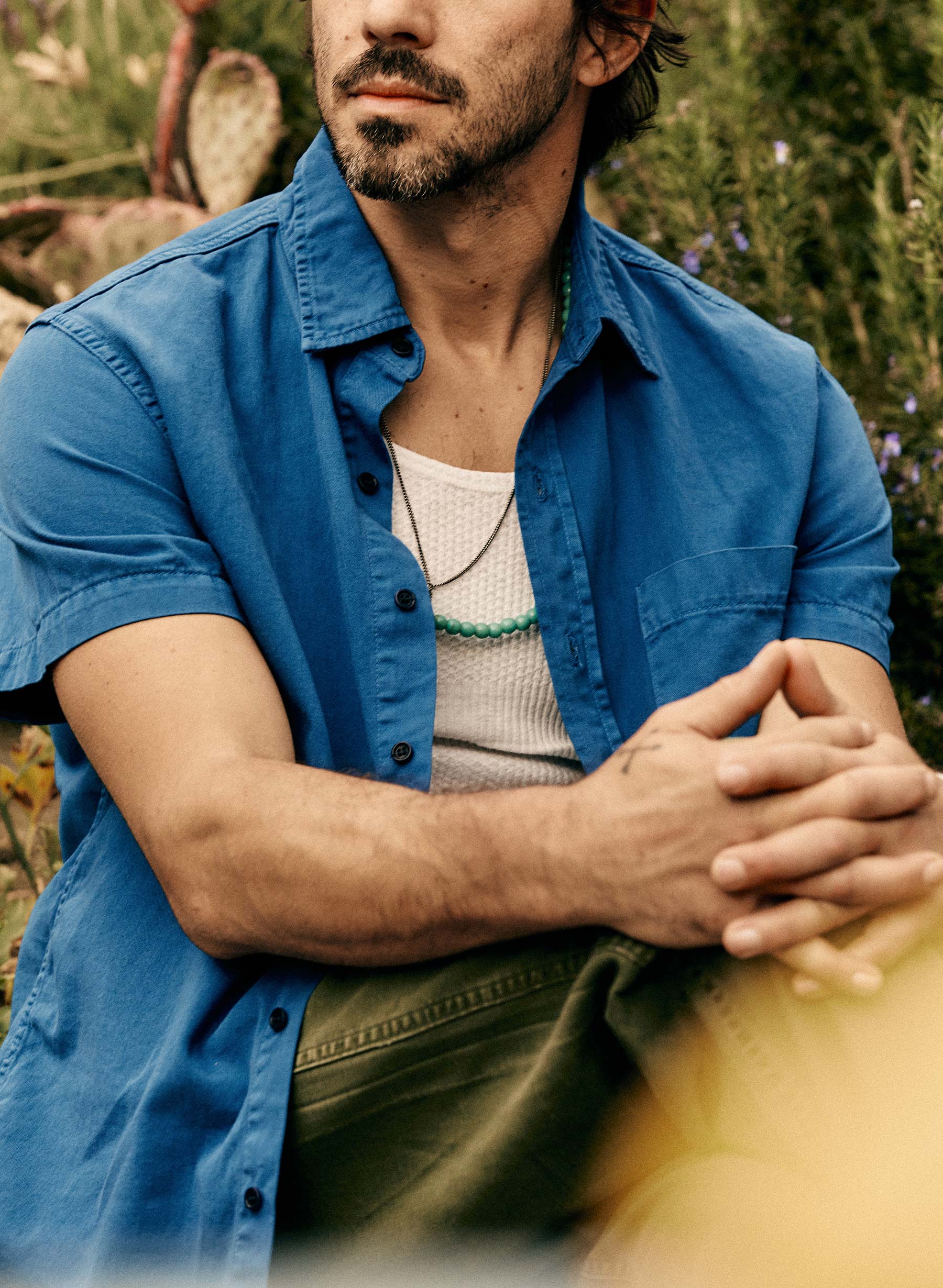 the whisper twill shirt in blue - Image 8