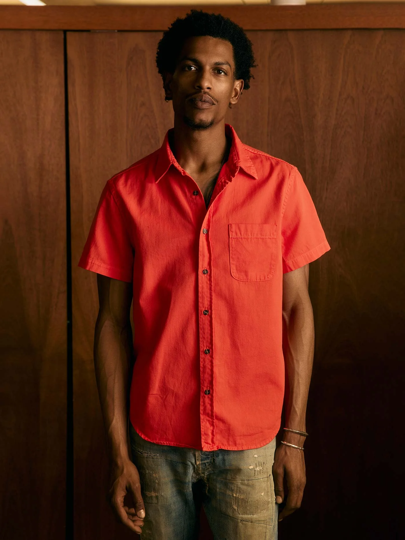 the whisper twill shirt in poppy - Image 5