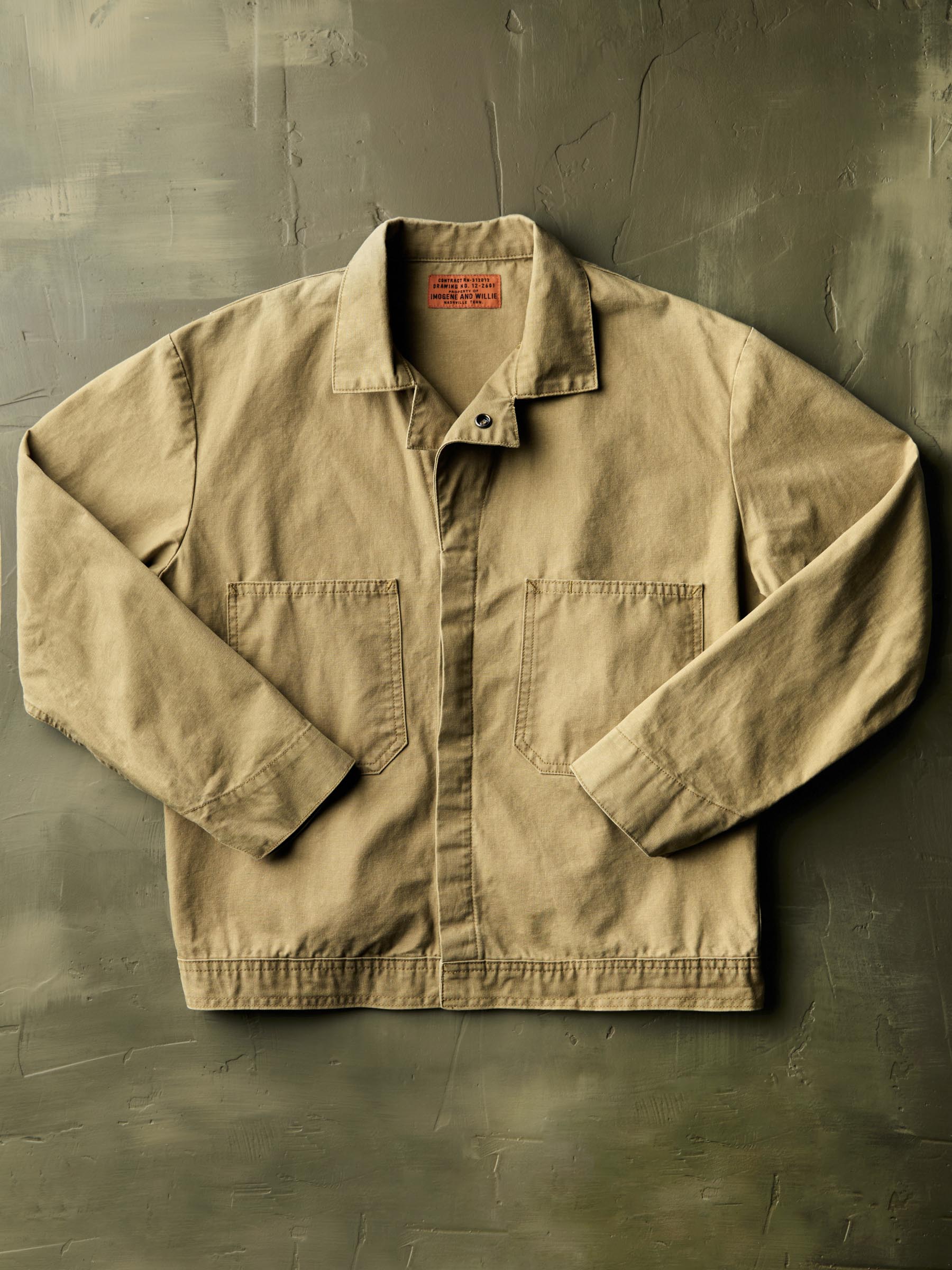 tracker jacket in washed khaki - Image 6