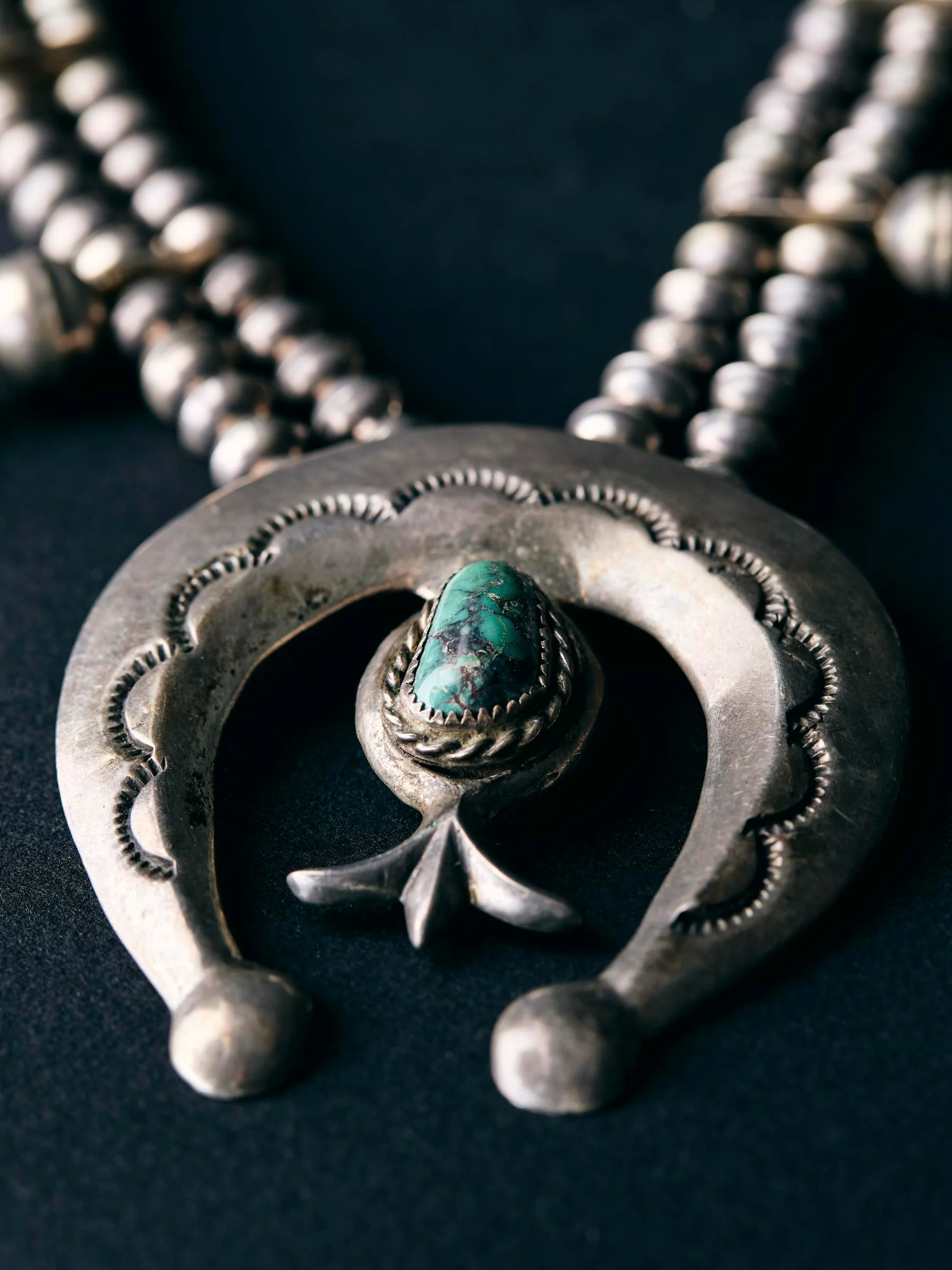 vintage navajo silver squash blossom - Image 2