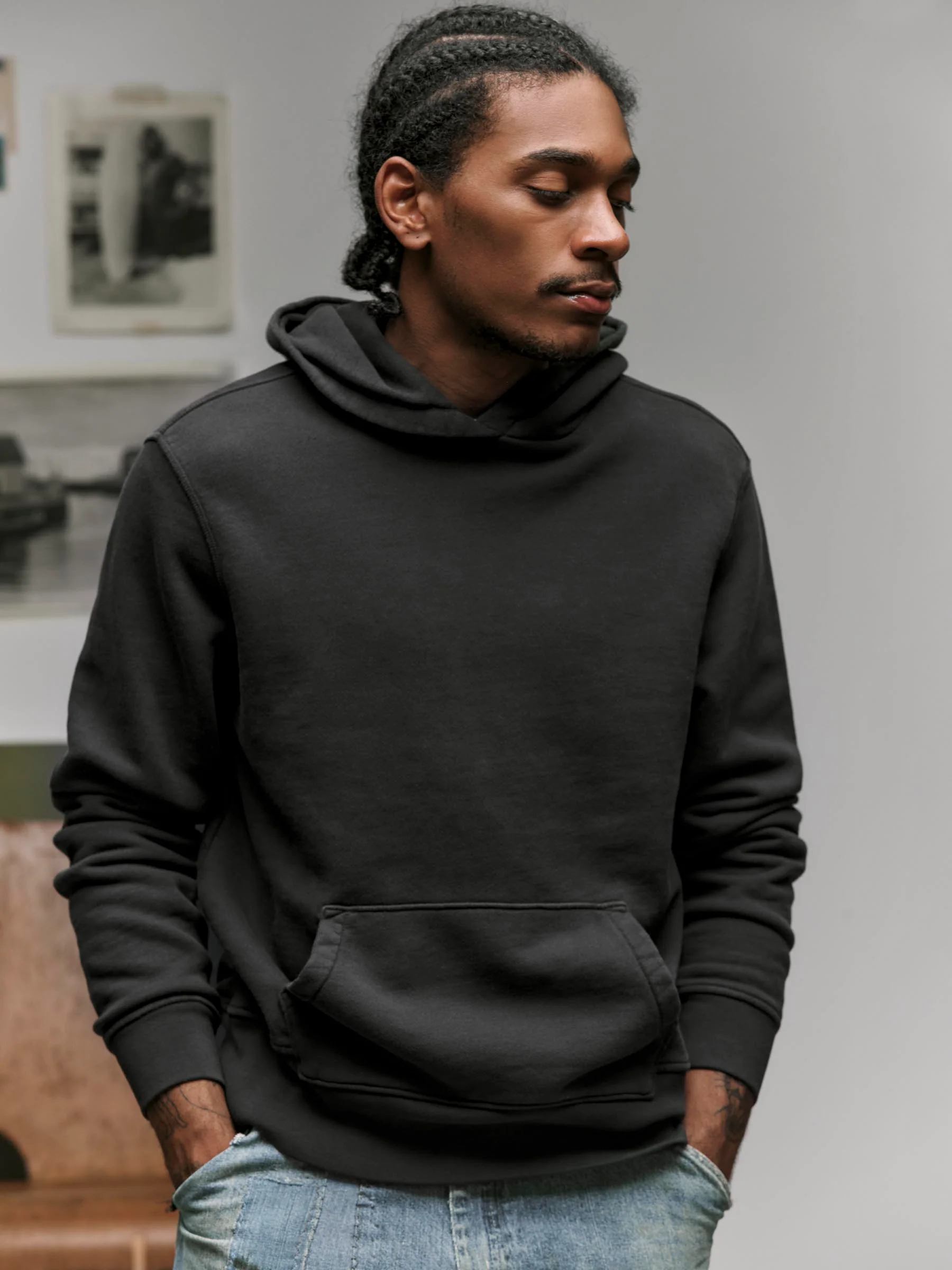 davenport hoodie in faded black - Image 5