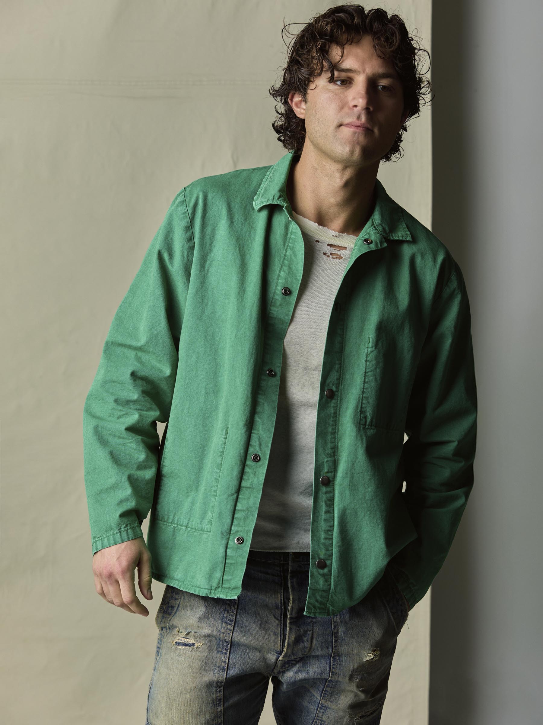 welder's jacket in seagreen ripstop